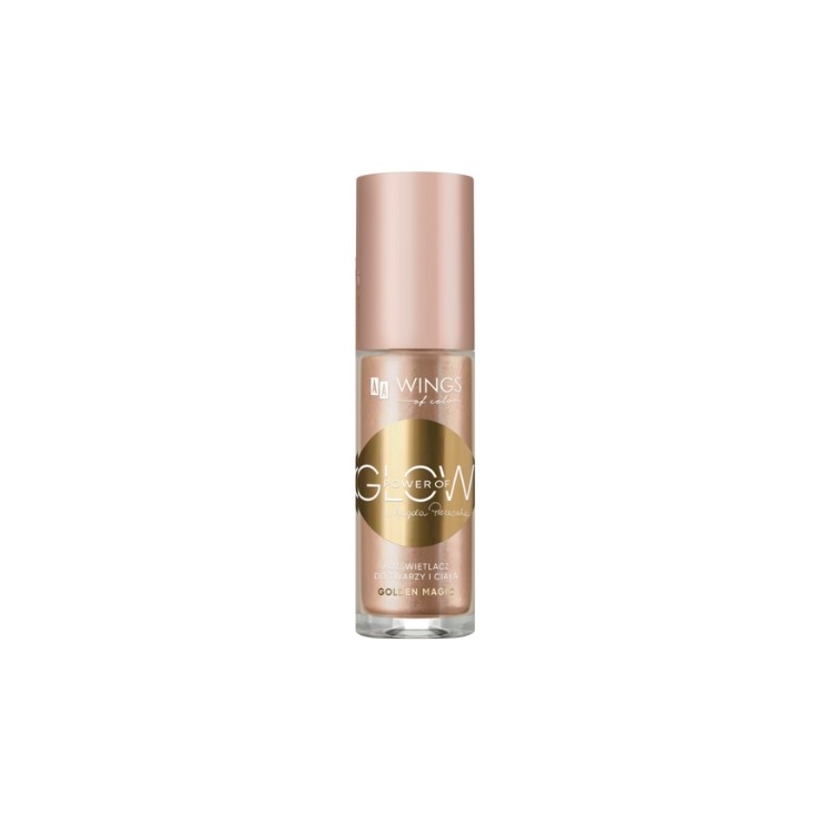 AA Wings of Color Power of Glow płynny Rozświetlacz do twarzy Golden Magic 30 ml