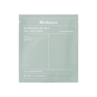 Biodance Refreshing Sea Kelp Real Deep Mask Verzachtend en hydraterend gezichtsmasker 1 stuk 34 g Biodance Refreshing Sea Kelp Real Deep Mask Verzachtend en hydraterend gezichtsmasker 1 stuk 34 g