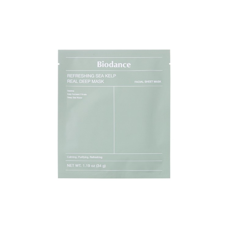 Biodance Refreshing Sea Kelp Real Deep Mask kojąco-nawilżająca Maska do twarzy 1 sztuka 34 g