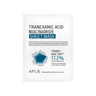 APLB Tranexamic Acid Niacinamide Sheet Mask rozjaśniająco-nawilżająca Maska w płachcie do twarzy 1sztuka 25 ml