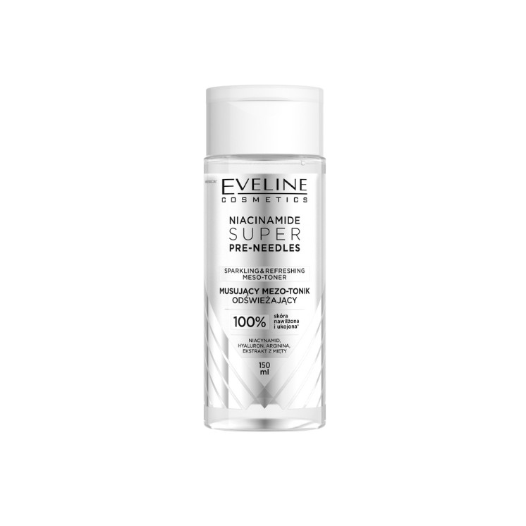 Eveline Niacinamide Super Pre-Needles musujący Mezo-tonik odświeżający do twarzy 150 ml Eveline Niacinamide Super Pre-Needles musujący Mezo-tonik odświeżający do twarzy 150 ml