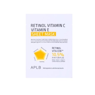 Masque en tissu APLB Retinol rétinol, à la vitamine Vitamin C et à la vitamine E - 1 pièce - 25 ml