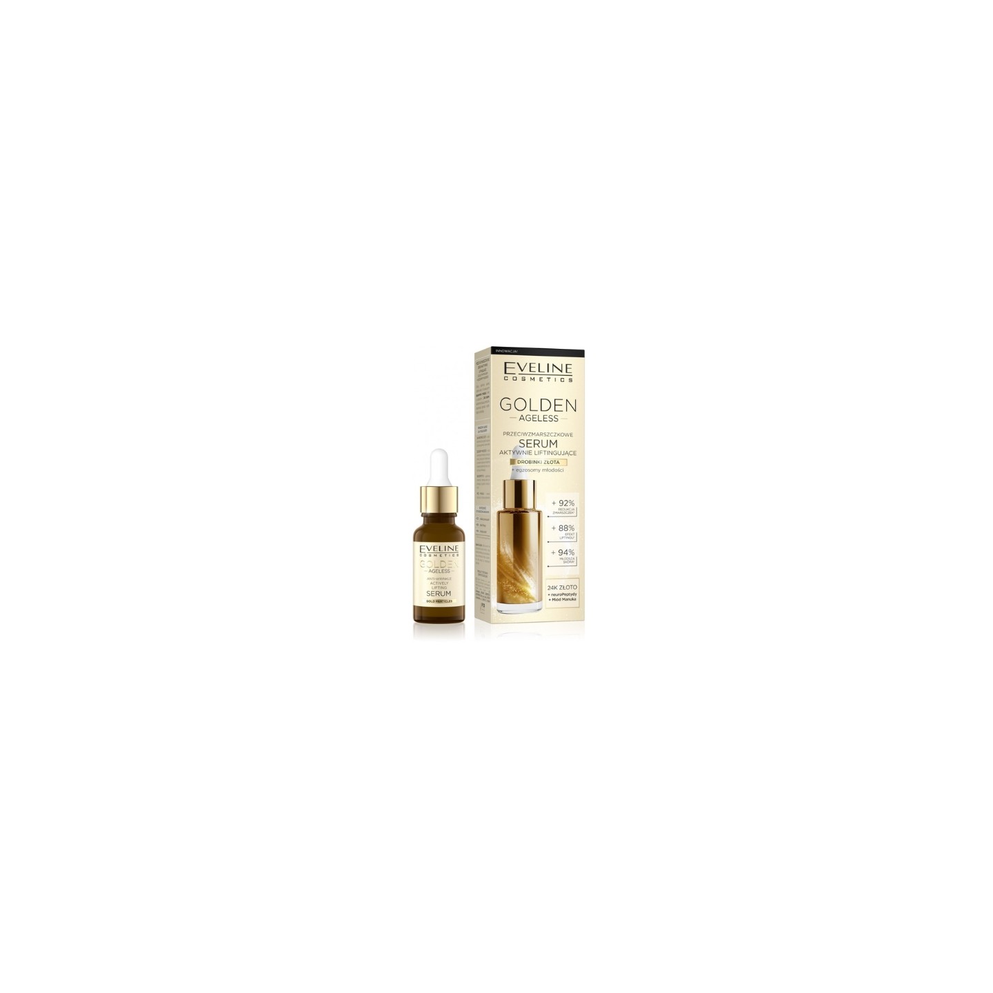Eveline Golden Ageless aktywnie liftingujące Serum do twarzy 18 ml Eveline Golden Ageless aktywnie liftingujące Serum do twarzy 18 ml