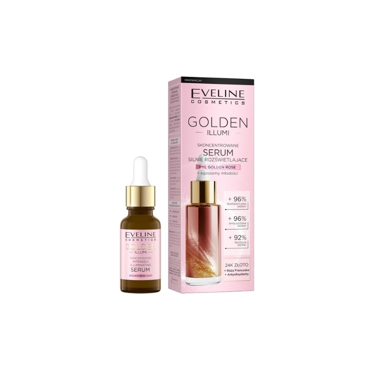 Sérum visage concentré Eveline Golden Illumi aux propriétés illuminatrices intenses 18 ml