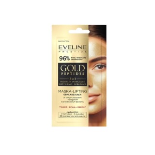 Омолоджувальна маска для обличчя Eveline Prestige Gold Peptides 3в1 8 мл