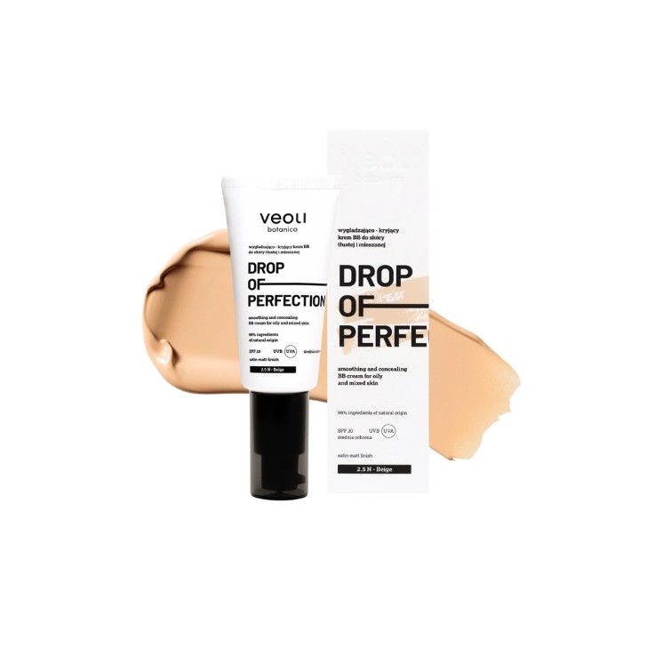 Veoli Botanica Drop of Perfection wygładzająco-kryjący Krem BB do skóry tłustej i mieszanej /2.5N/ Beige 30 ml