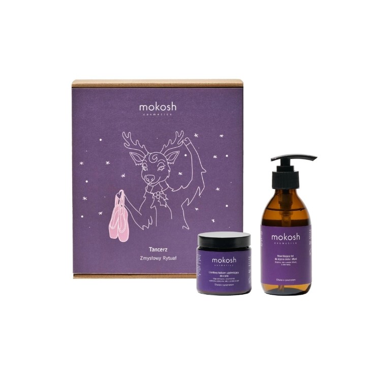 Coffret cadeau Mokosh Dancer Sensual Ritual : Baume corporel 120 ml + Gel douche corps et mains 200 ml
