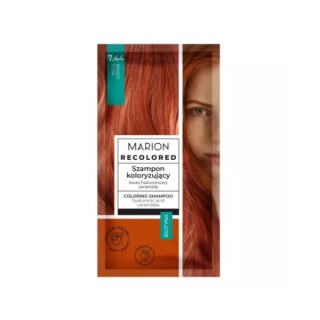 Le shampooing colorant cuivré MARION Recolored 7.44 est un moyen rapide de donner aux blondes une brillance ego et cuivrée.