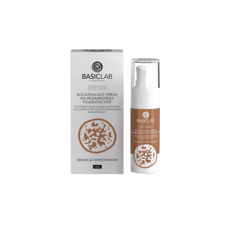 BasicLab Esteticus Brightening Serum voor pigmentvlekken en verkleuringen 5 % Kojic Acid Dipalmitate 30 ml