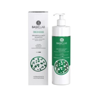Shampooing séborégulateur BasicLab Trichologis pour cuir chevelu gras et sensible 5 % BHA , postbiotique, 300 ml