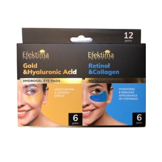 Efektima Gold & Hyaluronic en Retinol & Collagen hydro oogpatches, 12 paar