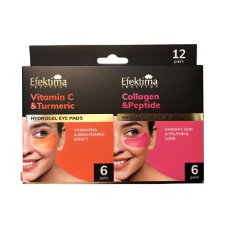 Patchs pour les yeux hydro Efektima Vitamin C , au curcuma, au Collagen et aux peptides (12 paires)