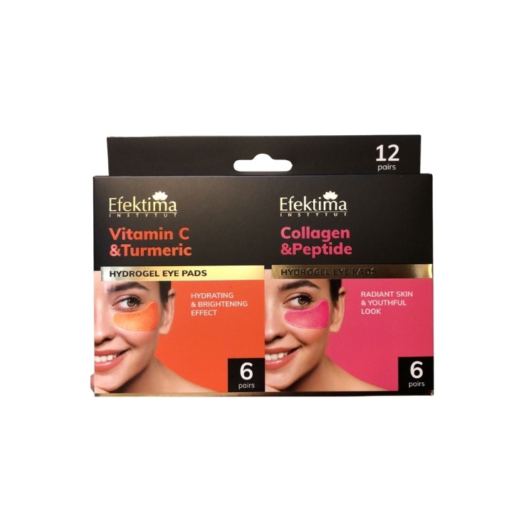 hydro патчі для очей Efektima Vitamin C , куркумою та Collagen і пептидами, 12 пар