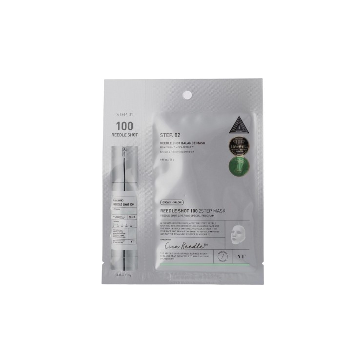 Masque en tissu raffermissant VT Cosmetics Reedle Shot 100 en 2 étapes 5 + 25 g)