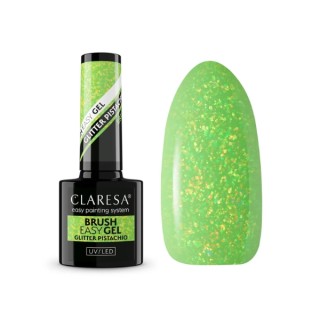 Gel pailleté Claresa Brush Easy Gel en flacon avec pinceau, Pistachio 5 g