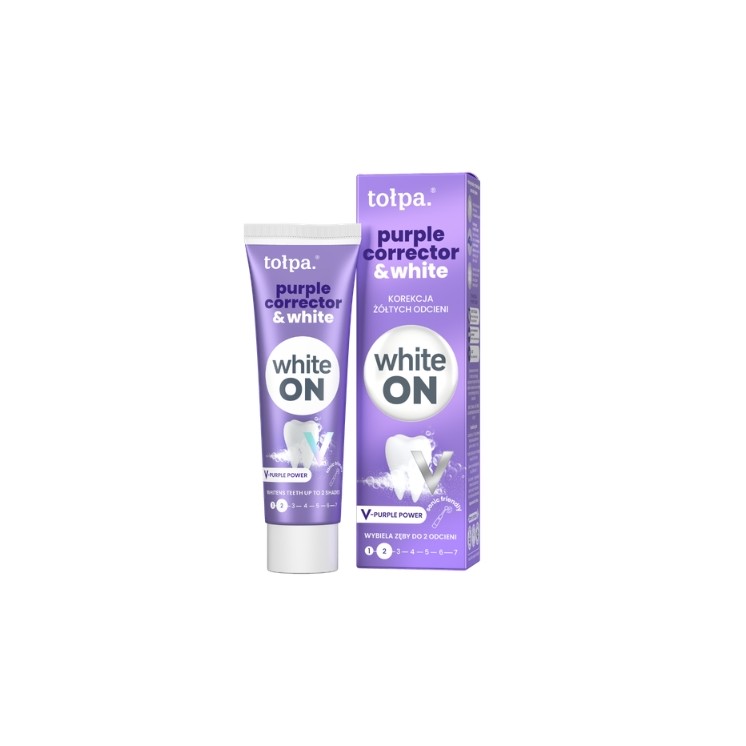Correcteur Purple et dentifrice White Tołpa pour corriger les teintes jaunâtres 75 ml