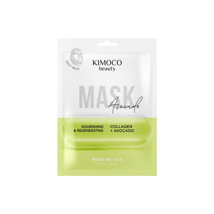 Kimoco Beauty Avocado Voedend en Regenererend Avocado Sheetmasker 23 ml