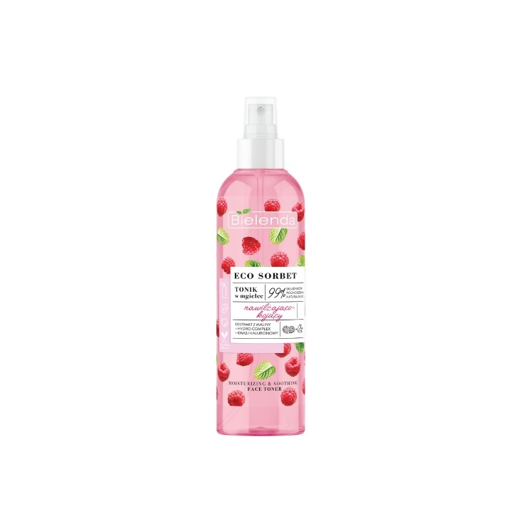 Bielenda ECO SORBET Brume tonique hydratante et apaisante Framboise 200 ml