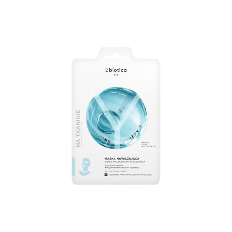 Masque en tissu hydratant L'Biotica Lifting Y Zones aux puissantes propriétés anti-rides (1 pièce)