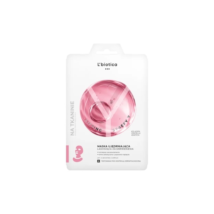 L'Biotica Lifting Y-Zone Firming Face Sheet Mask, soothing redness, 1 piece