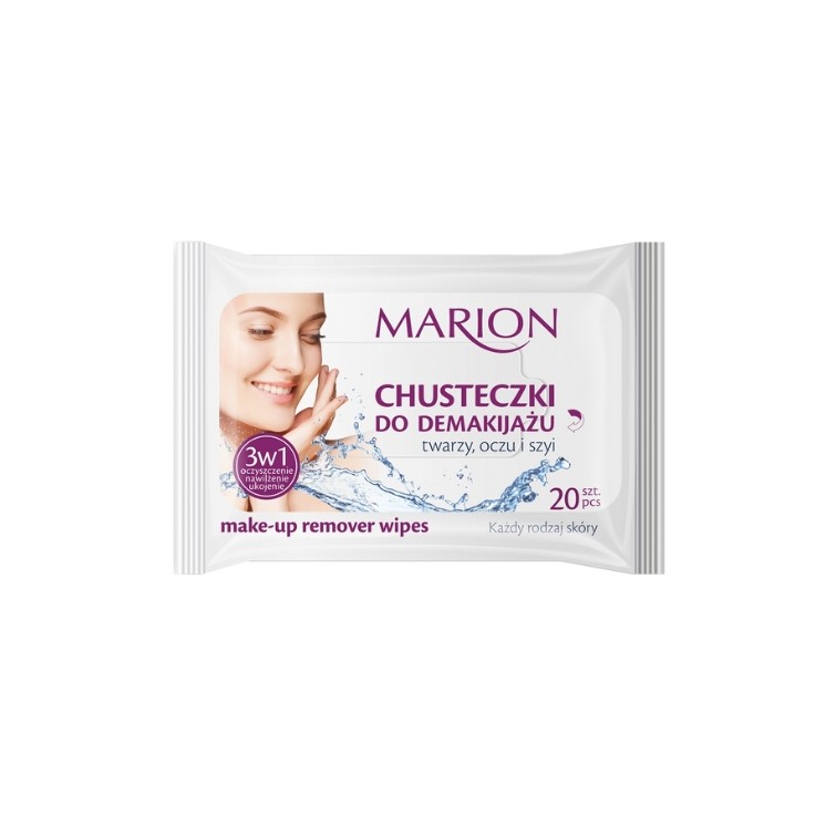 Серветки для зняття макіяжу Marion 3 в 1 для всіх типів шкіри 20 штук