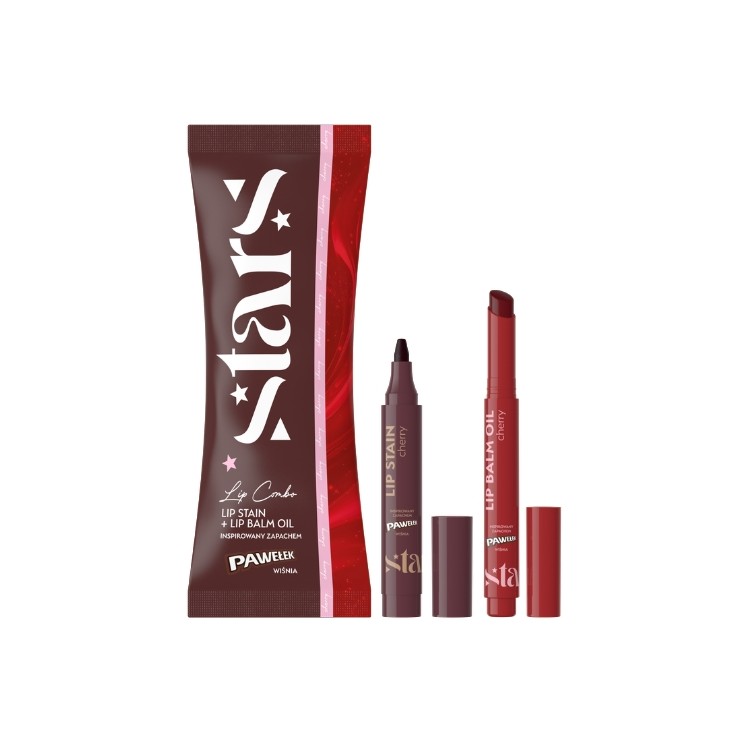 Набір для губ Stars from the Stars x E.Wedel : олівець для губ 2 г + олія для губ 2,3 мл /03/ Pawełek вишня