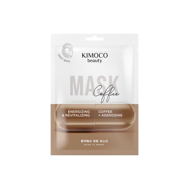 Kimoco Beauty Coffee Energizing Sheet Mask mit Kaffeebohnenextrakt 23 ml