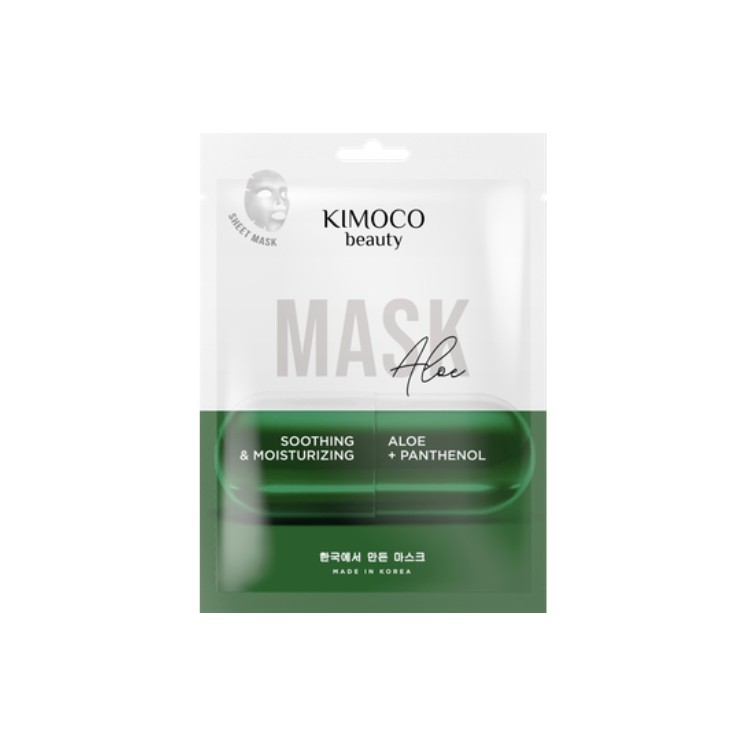 Kimoco Beauty Aloe Verzachtend Sheetmasker met Aloë Vera 23 ml