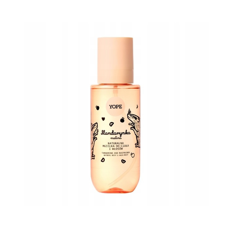 Brume naturelle pour cheveux et corps YOPE Mandarine et Framboise 200 ml