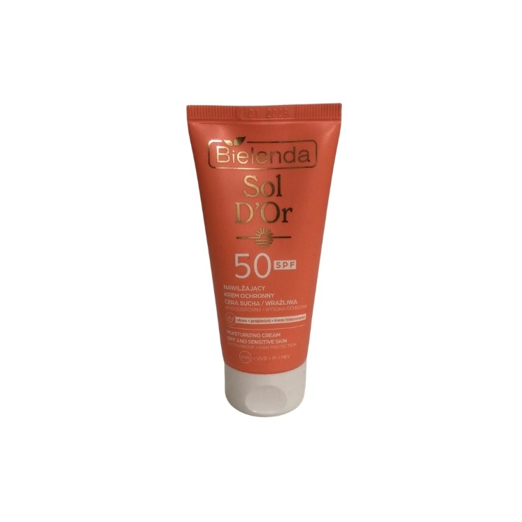 Bielenda Sol D'OR Schützende Gesichtscreme SPF50 für trockene und empfindliche Haut 50 ml