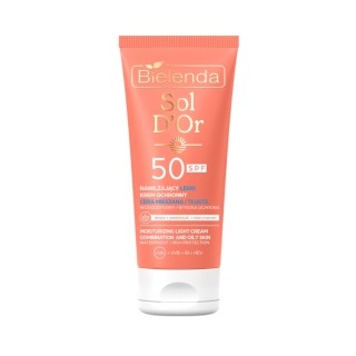 Crème protectrice légère pour le visage Bielenda Sol D'OR SPF50 pour peaux mixtes à grasses 50 ml