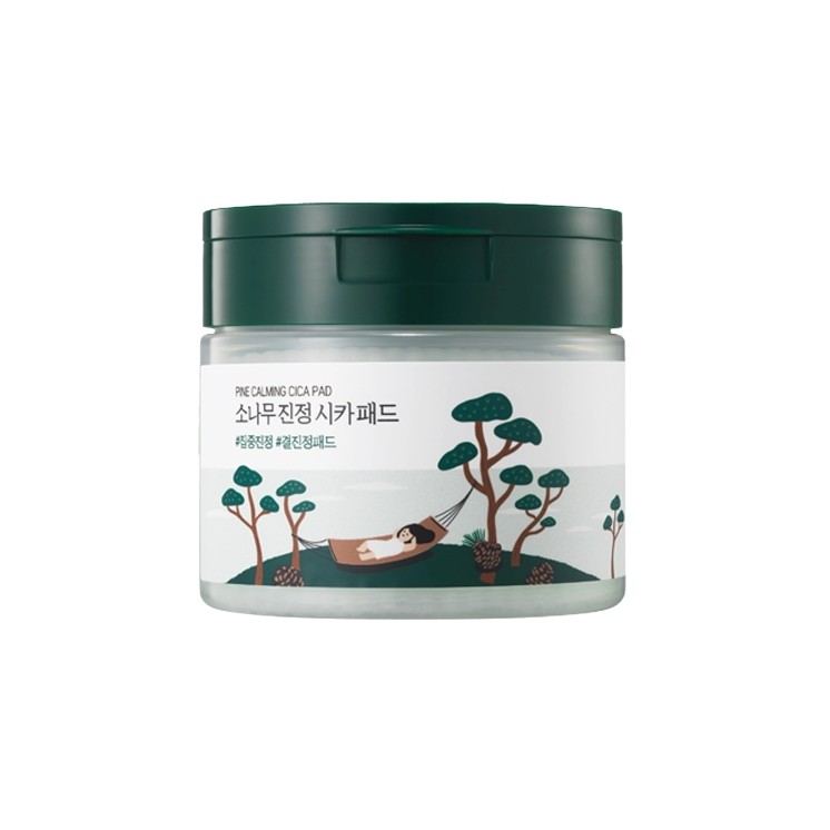 Round Lab Pine Calming Cica Pads voor een gladde en verzachtende gezichtsverzorging, 50 stuks