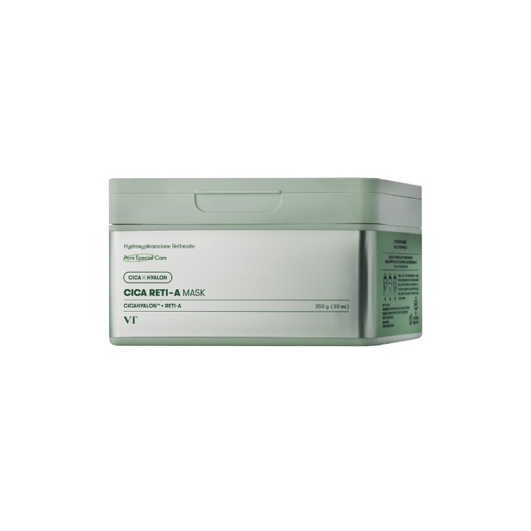 VT Cosmetics CICA Reti-A Maskenset mit feuchtigkeitsspendenden und peelenden Tuchmasken, 30 Stück, 350 g