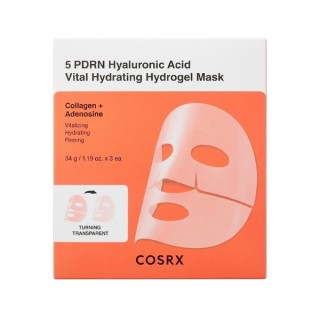 Cosrx 5 PDRN Hyaluronic Acid Vital Hydrating Hydrogel Mask Set of moisturizing hydro masks 34 g - 3 pieces