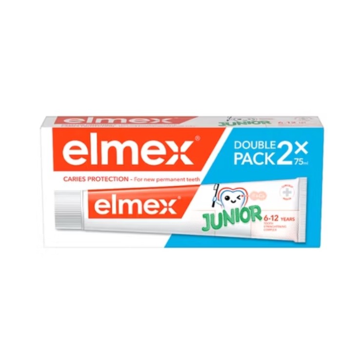 Elmex Junior Zahnpasta für Kinder von 6-12 Jahren, 2 x 75 ml