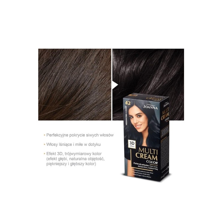 Joanna Multi Cream Color Farba do włosów /42/ Hebanowa czerń