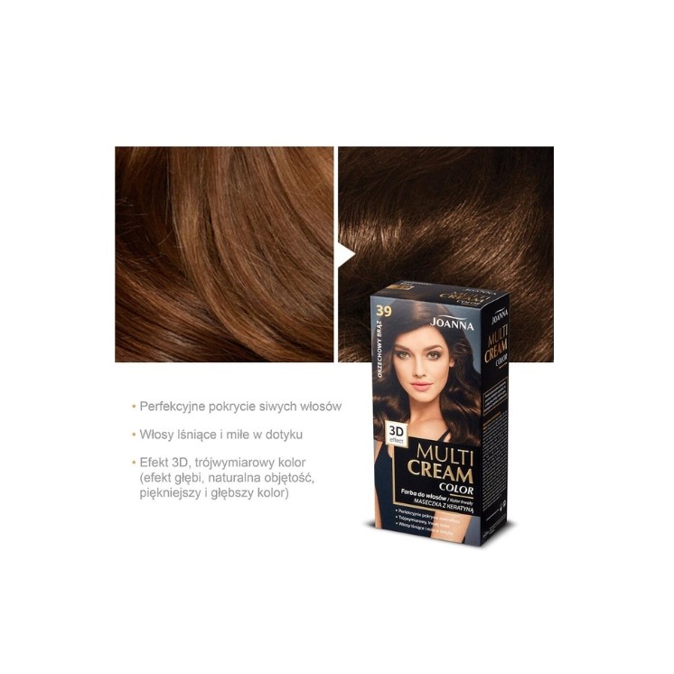 Joanna Multi Cream Color Farba do włosów /39/ Orzechowy brąz