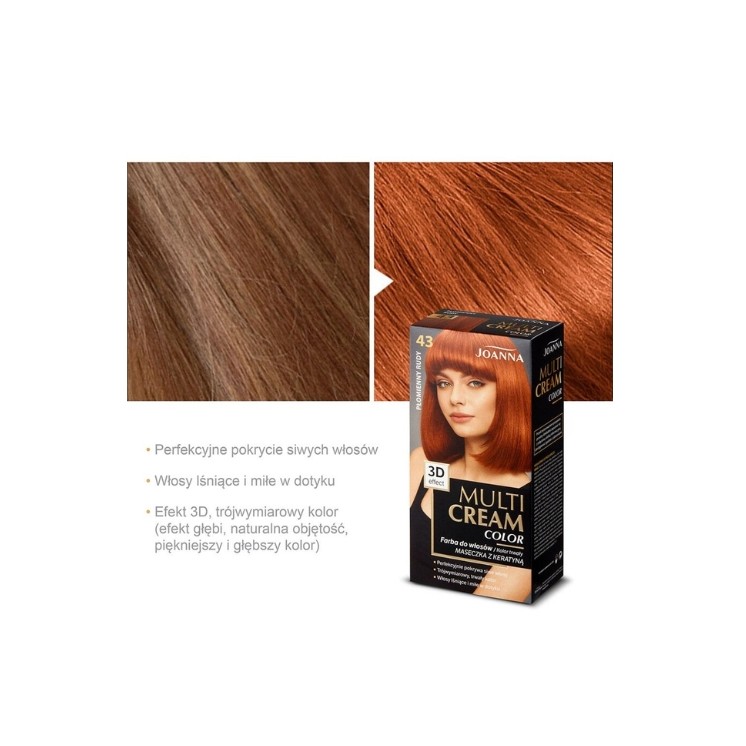 Joanna Multi Cream Color Farba do włosów /43/ Płomienny rudy