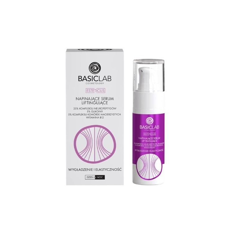 Sérum visage raffermissant et liftant BasicLab Esteticus avec complexe de neuropeptides à 25 % 30 ml