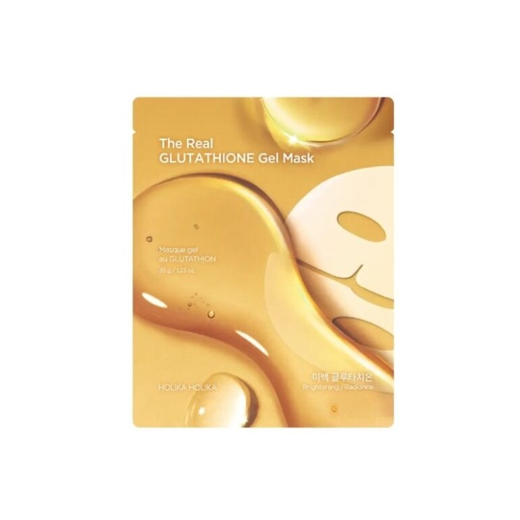 Masque en tissu éclaircissant Holika Holika The Real Glutathione Gel Mask 35 g