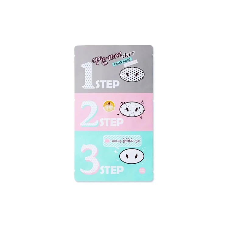 Holika Holika Pignose Nasenmaske clear von black in 3 Schritten