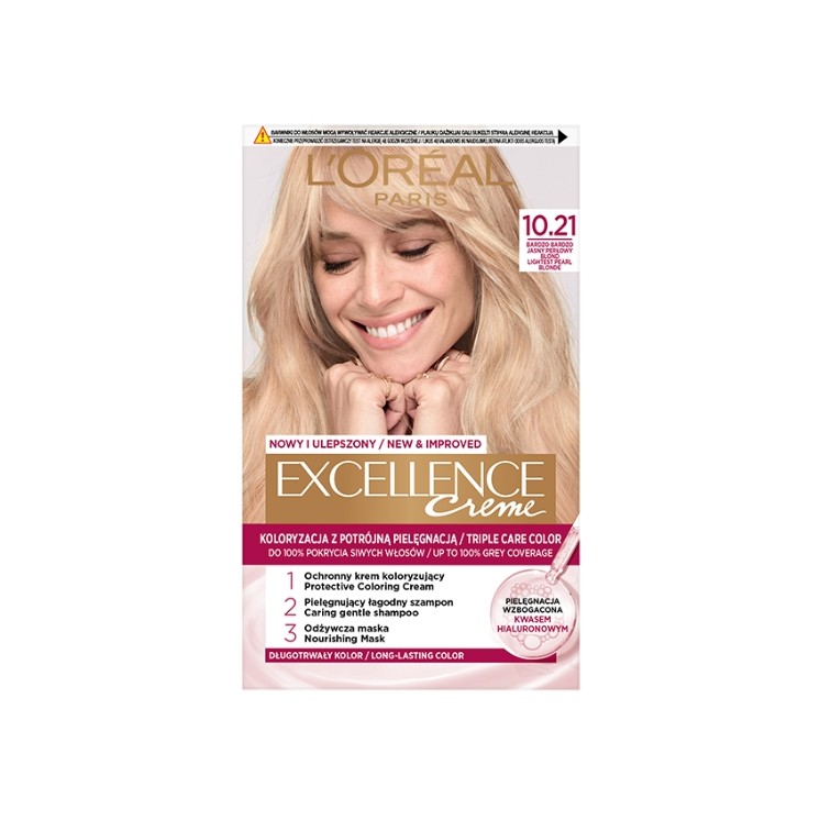 L'oreal Excellence Creme Farba do włosów /10.21/ Bardzo Bardzo Jasny Perłowy Blond