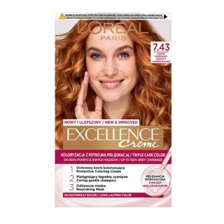 L'oreal Excellence Creme Haarverf /7.43/ Blond Koper-goud