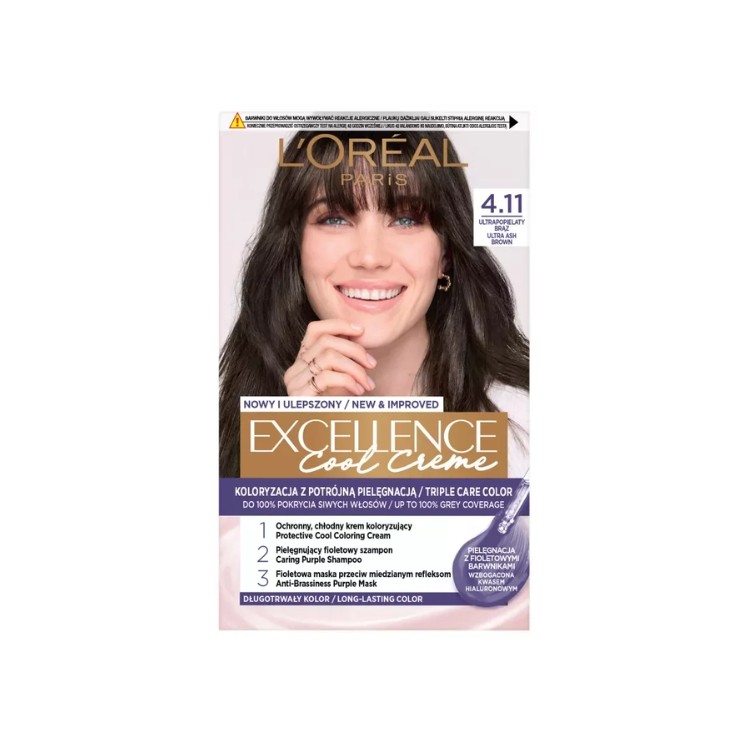 L'oreal Excellence Creme Farba do włosów /4.11/ Ultrapopielaty Brąz