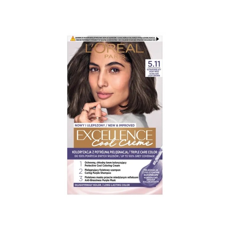 L'oreal Excellence Creme Farba do włosów /5.11/ Ultrapopielaty Jasny Brąz