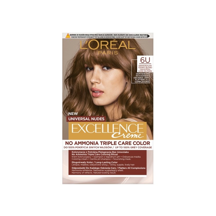 L'oreal Excellence Nudes Farba do włosów /6U/ Ciemny Blond