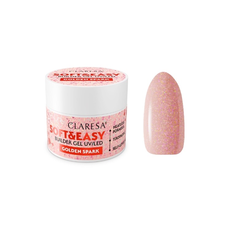 Гель для нарощування нігтів Claresa Soft & Easy Golden Spark 45 г