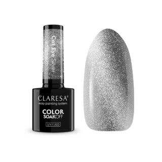 Гібридний лак для нігтів Claresa Alchemy Cat Eye Silver 5