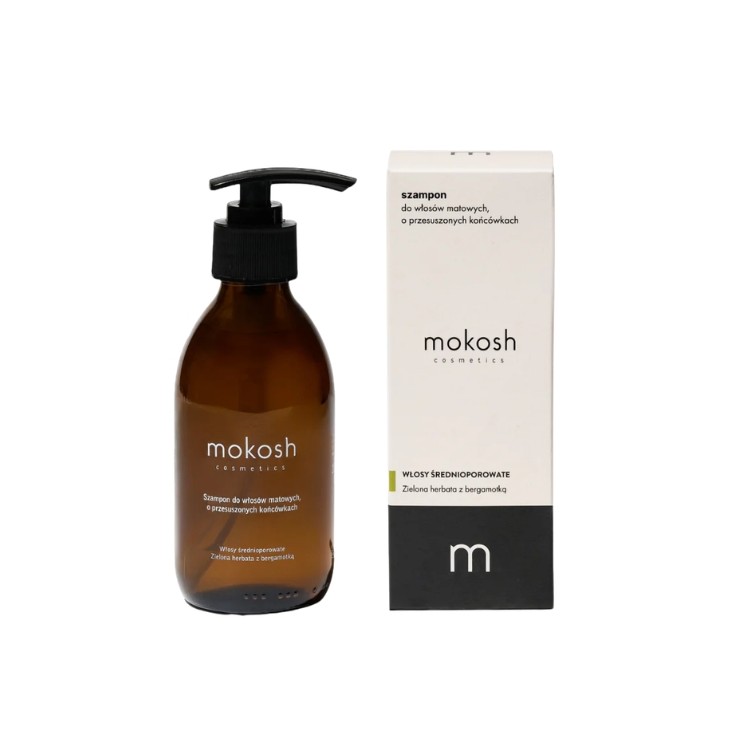 Mokosh Szampon do włosów średnioporowatych, matowych, o przesuszonych końcach Zielona Herbata z Bergamotką 200 ml