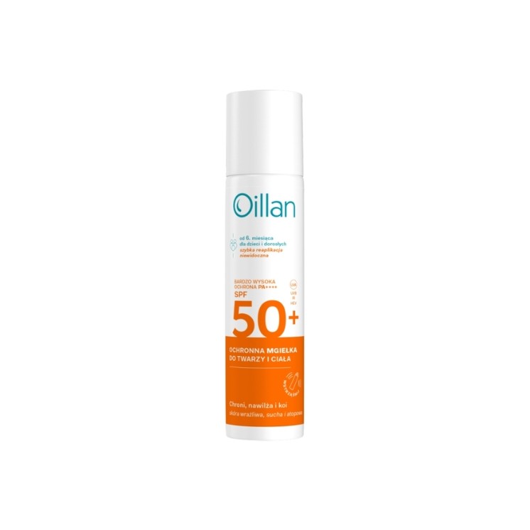Oillan Sonnenschutzspray für Gesicht und Körper mit SPF50 50+ für empfindliche Haut, 75 ml